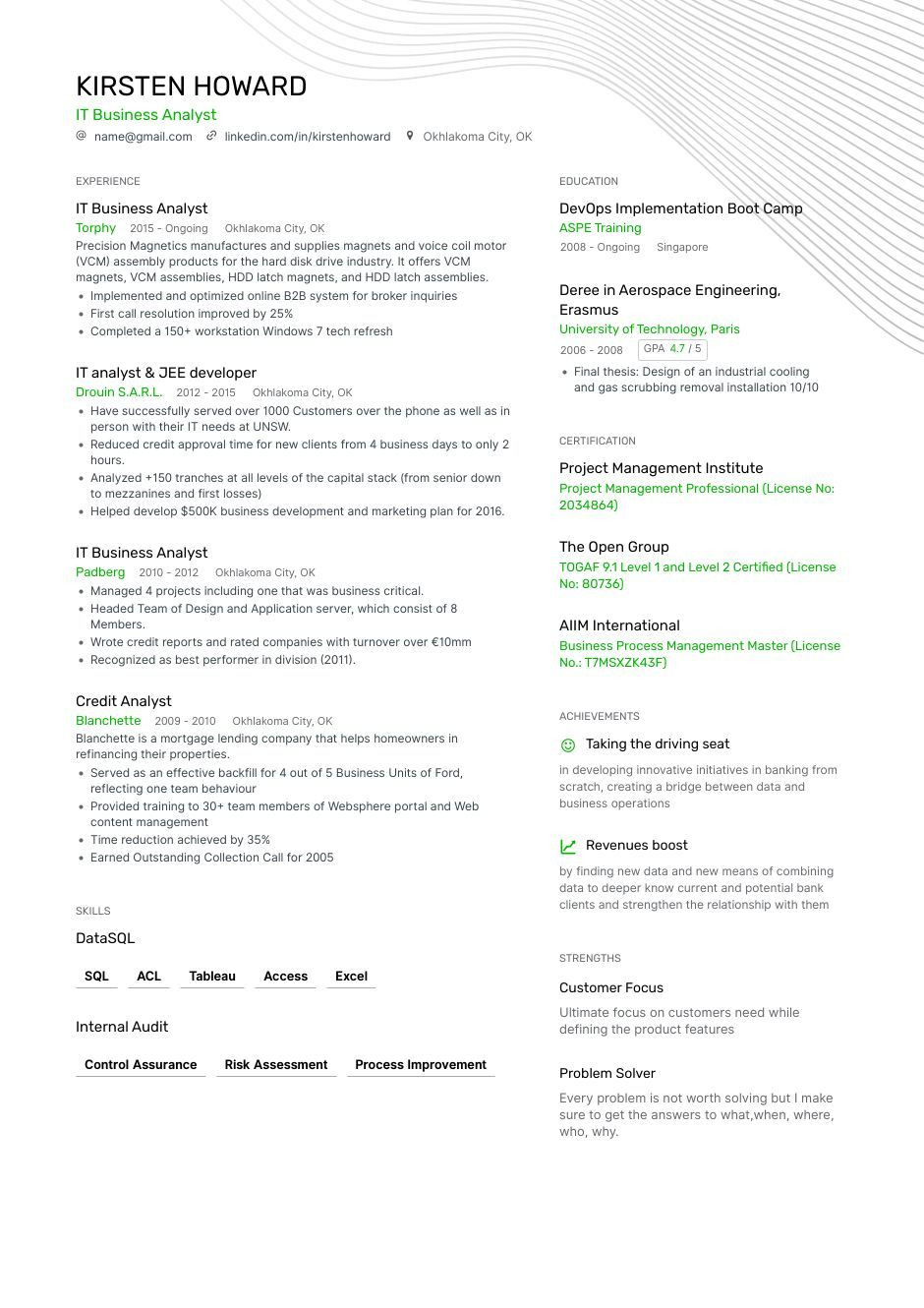 Business Systems Analyst Sample Resume Hr the Best Business Analyst Resume Examples & Guide for 2022 (layout …