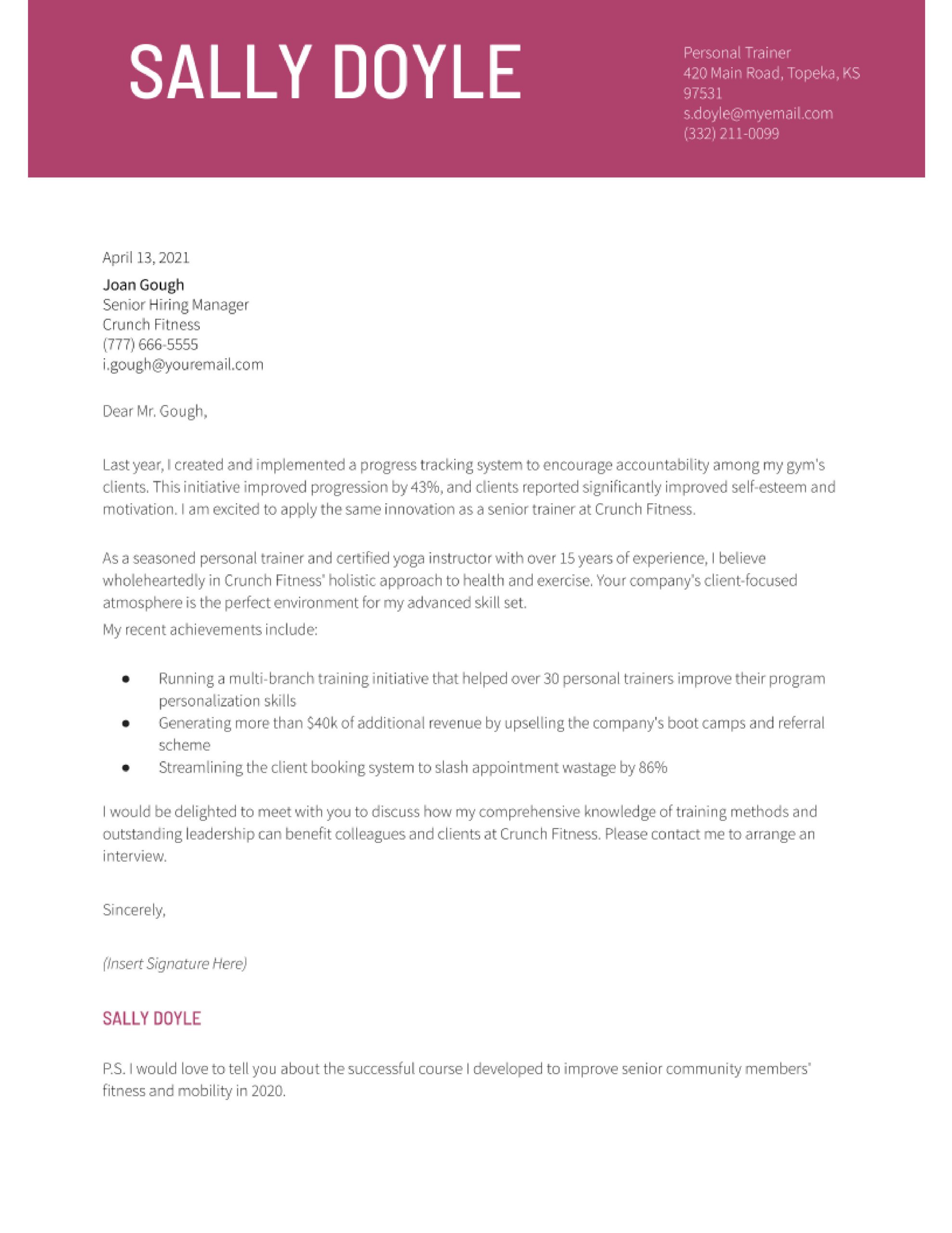 Sample Cover Letter for Resume Personal Trainer Personal Trainer Cover Letter Examples In 2022 – Resumebuilder.com
