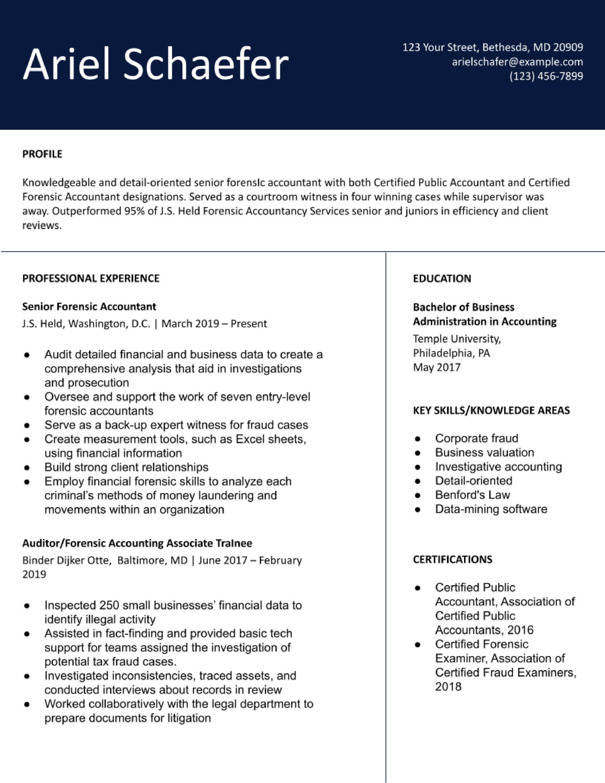 Sample Of A Professional Accountant Resume Certified Public Accountant (cpa) Resume Examples In 2022 …