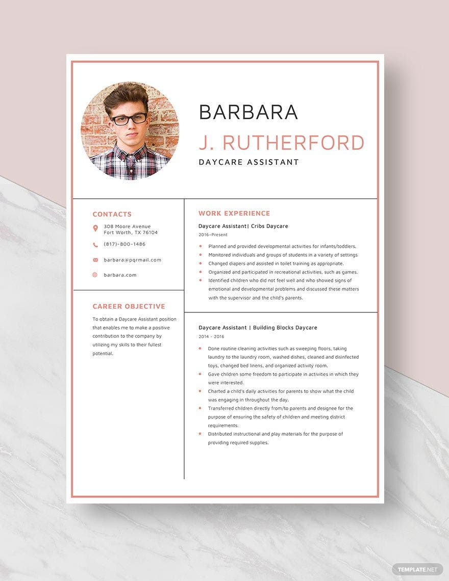 Sample Resume assistant Director Day Care Free Free Day Care assistant Resume Template – Word, Apple Pages …