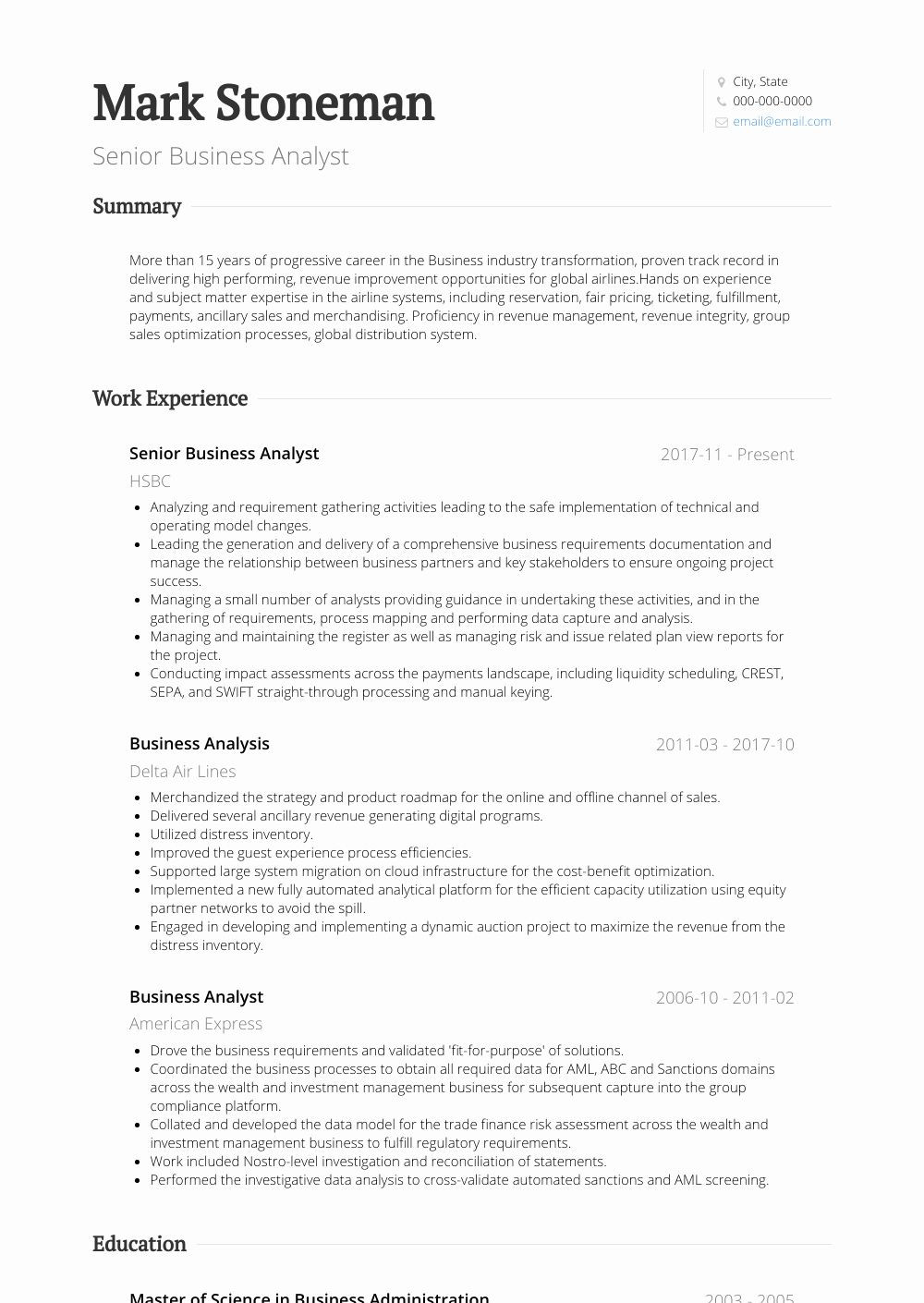 Sample Resume for Senior Business Analyst 37lancarrezekiq] Senior Business Analyst Cv Sample
