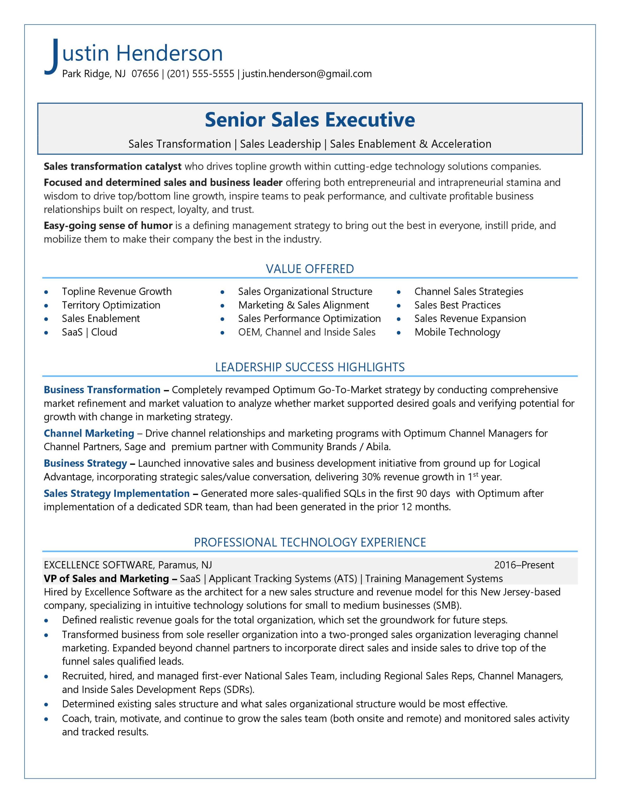 Sample Resume for Senior Sales Professional Resume Examples Sales Profesional