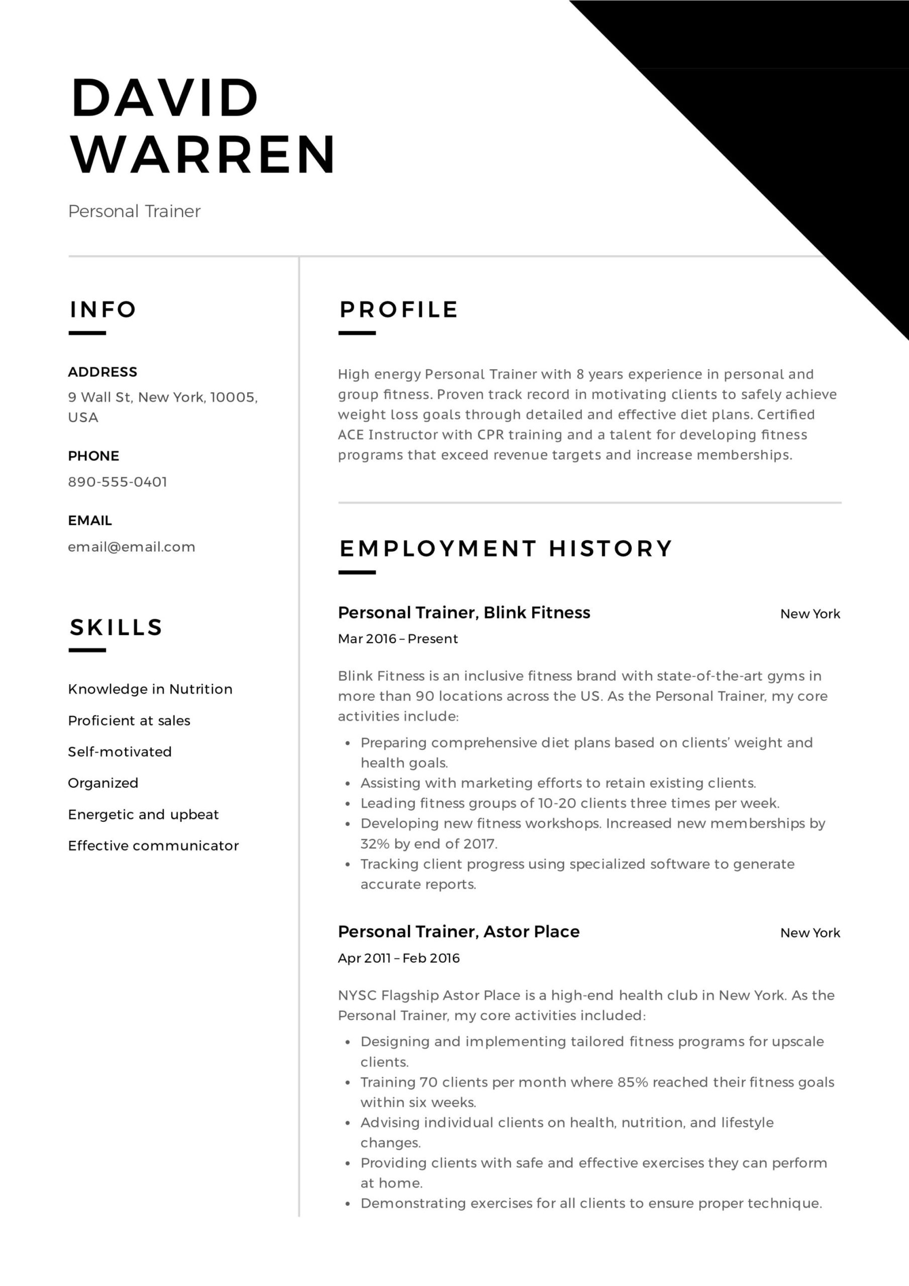 Sample Resume Strength and Conditioning Coach Personal Trainer Resume & Guide   12 Resume Examples Pdf 2020