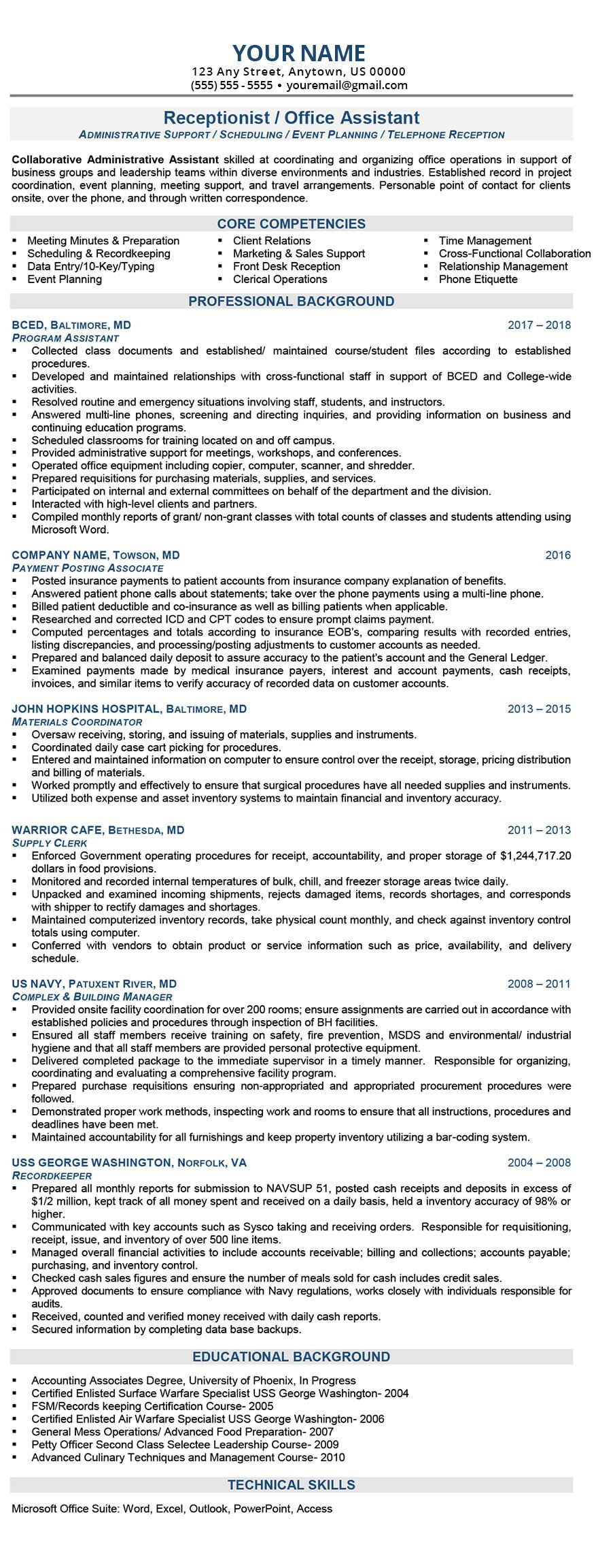 Sample Resume with Onsite Work Experience Resume Cover Letter Examples – Ryno Resumes, ,