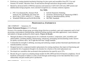 1 Year Experience Resume Sample for Mechanical Engineer Sample Resume for An Experienced Mechanical Designer Monster.com