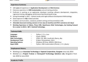 1 Year Java Experience Resume Sample Resume format 1 Year Experienced software Engineer