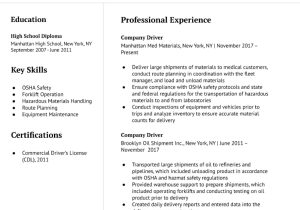 4 Star Rating Uber Driver Resume Sample Company Driver Resume Examples In 2022 – Resumebuilder.com