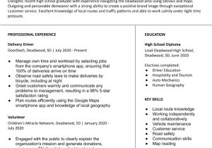 4 Star Rating Uber Driver Resume Sample Uber Driver Resume Examples In 2022 – Resumebuilder.com
