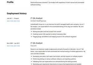 4 Years Experience Qa Resume Sample It Qa Analyst Resume & Guide 14 Templates Free