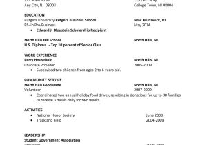 A Sample Resume for A First Job First Job Sample Resume
