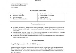 A Sample Resume for Teaching Job Teacher Job Resume