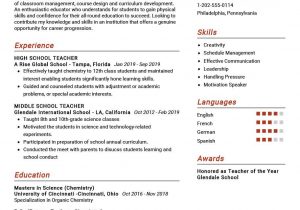 A Sample Resume for Teaching Job Teacher Resume Example