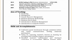 A Sample Resume for Teaching Job U S Resume format Professional