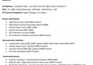 Academic Resume Template for College Applications 2009-10 High, Highlancarrezekiq, Premium (layout FÃ¼r Portal)