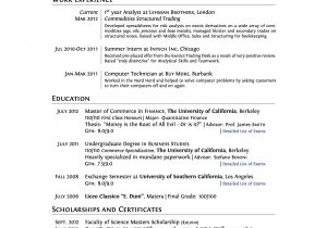 Academic Resume Template for Grad School Latex Templates – Cvs and Resumes