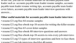 Accounts Payable Team Leader Resume Sample top 8 Accounts Payable Team Leader Resume Samples