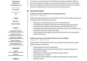 Advanced Medical Support assistant Resume Sample Healthcare assistant Resume & Writing Guide  20 Pdf’s 2022