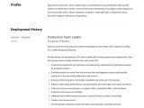 After School Group Leader Sample Resume Full Guide: Production Team Leader Resume 12 Examples