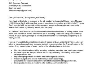 Aged Care Resume Cover Letter Sample Group Home Manager Cover Letter Examples – Qwikresume