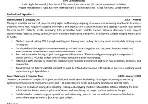 Agile Methodology Listed On Resume Sample Scrum Master Resume Sample Monster.com