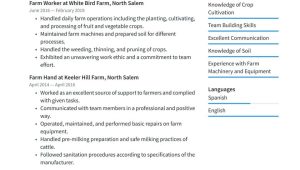 Agriculture Resume Sample In Swine Husbandry and Production Farm Worker Resume Example & Writing Guide Â· Resume.io
