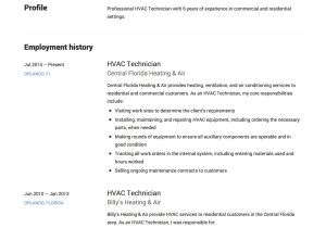 Air Conditioning Technician assistant Resume Samples Hvac Technician Resume & Guide   12 Templates Pdf & Word