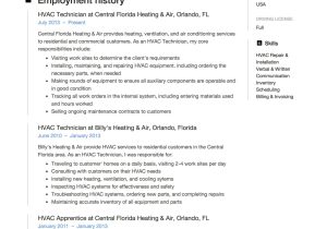 Air Conditioning Technician assistant Resume Samples Hvac Technician Resume & Guide   12 Templates Pdf & Word