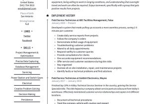 Aircraft Line Service Technician Resume Sample Field Service Technician Resume & Guide  20 Examples 2022