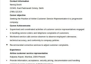 Airline Customer Service Representative Resume Sample Customer Service Representative Resume 9 Free Sample