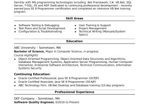 Algorithms and Data Structures Sample Resume Entry-level Qa Engineer Resume Monster.com