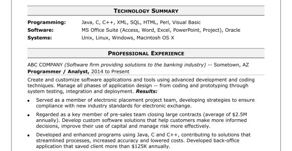 Algorithms and Data Structures Sample Resume Sample Resume for A Midlevel Computer Programmer Monster.com