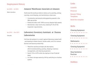 Amazon Warehouse associate Job Resume Sample Amazon associate Resume & Writing Guide  21 Templates 2022