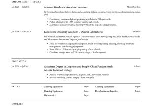 Amazon Warehouse associate Job Resume Sample Amazon associate Resume & Writing Guide  21 Templates 2022