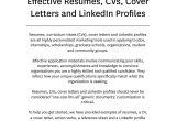 Americorps National and State Resume Sample Effective Resumes, Cover Letters and Linkedin Profiles by …