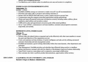 Ample Resume for Inside Sales Position Unique Representative Inside Sales Resume Samples Sales Resume …