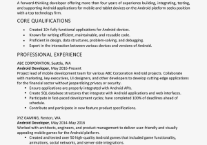 Android Mobile Application Testing Resume Sample android Developer Resume Example and Writing Tips