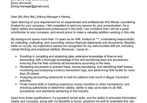 Anti Money Laundering Analyst Resume Sample Anti Money Laundering Analyst Cover Letter Examples – Qwikresume
