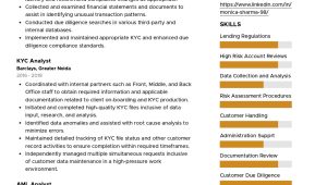 Anti Money Laundering Analyst Resume Sample Sample Resume Of Kyc Analyst with Template & Writing Guide …