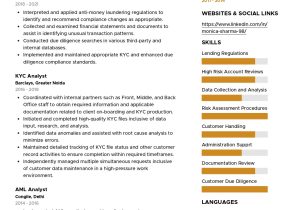 Anti Money Laundering Analyst Resume Sample Sample Resume Of Kyc Analyst with Template & Writing Guide …