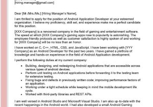 App Developer Resume or Cover Letter Samples android Application Developer Cover Letter Examples – Qwikresume