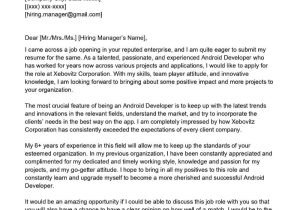 App Developer Resume or Cover Letter Samples android Developer Cover Letter Examples – Qwikresume