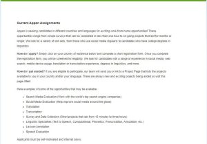 Appen Search Engine Evaluator Resume Sample 4 Best Search Engine Evaluator Companies that Hires Freshers