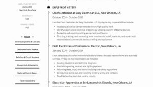 Apprentice Electrician Resume Sample with No Electrical Experience Electrician Apprentice Resume No Experienceâ¢ Printable Resume …