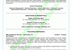 Art and Craft Teacher Resume Samples Art Teacher Resume Sample