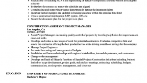 Assistant Construction Project Manager Resume Samples Construction assistant Project Manager Resume Samples