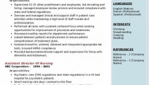Assistant Director Of Nursing Resume Sample assistant Director Nursing Resume Samples