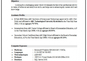 B Tech Ece Fresher Resume Sample Download Over Cv and Resume Samples with Free Download B