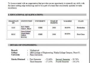 B Tech Ece Fresher Resume Sample Download Resume for Freshers B Tech Mechanical Easy Breezy