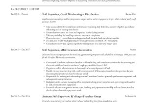 Back to Work Retirement Resume Sample Shift Supervisor Resume & Writing Guide  12 Templates 2020