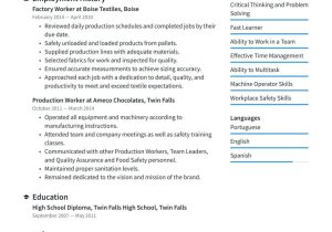 Bakery Production Line Worker Resume Sample Factory Worker Resume Examples & Writing Tips 2022 (free Guide)